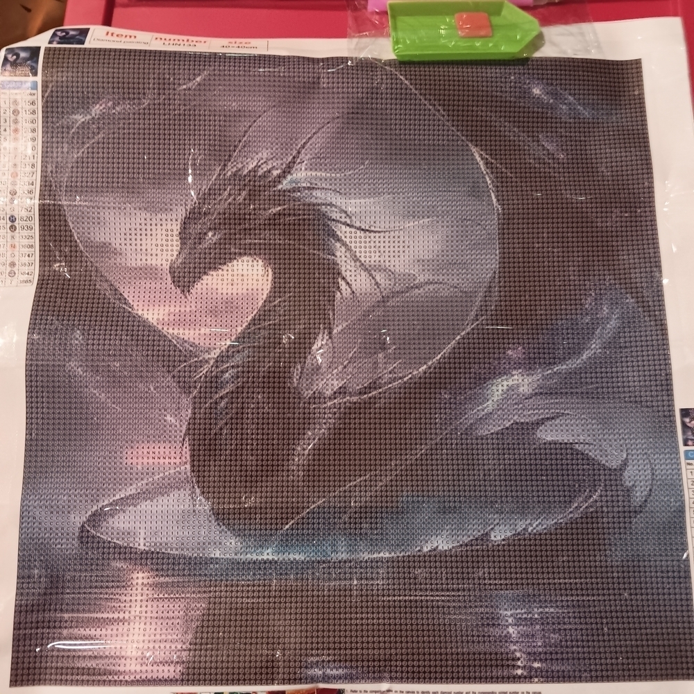 Mystical Black Dragon Diamond Art Painting Kit 40x40